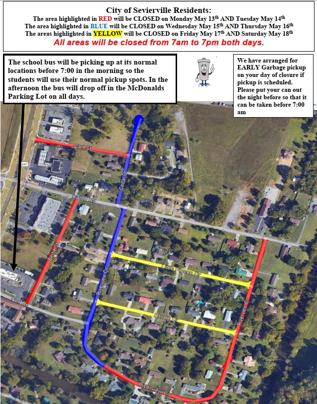 TRAFFIC ADVISORY: Road maintenance planned in Hollywood Hills and Little Pigeon River Estates includes street closures